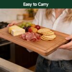 3-Piece Set Bamboo Cutting Board for Kitchen - Crack-Resistant Wood Chopping Boards with Deep Juice Grooves, Pre-Oiled Butcher Block for Meat, Vegetables & Cheese, Carbonized - Image 6