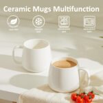 Teocera 16oz Ceramic Coffee Mugs Set of 4 – Stackable Latte Cups, Microwave, Dishwasher & Oven Safe – Ideal for Coffee, Cappuccino, Hot Chocolate, Housewarming Gifts，White - Image 7
