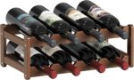 Wine Rack |Open & 2-Tier Bamboo Wine Holder| Freestanding Floor & Countertop Wine Display-Space-Saving Wooden Wine Storage Shelf for Kitchen, Cabinets,Bar & Dining Room(1, 2-Tiers) - Image 2
