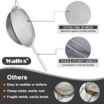 Walfos Fine Mesh Strainer Set of 3, Stainless Steel Wire Strainers for Kitchen, Multipurpose Metal Fine Sieve with Handle, Perfect for Food, Rice, Quinoa, 2.7", 4.6", 7" - Image 8