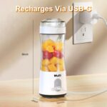 Mulli Personal Blender,USB-C Rechargeable Ice Crusher,Pro-Grade Travel Blender for Gym Camping Baby Food,BPA-Free with Flip-Top Lid - Image 4