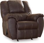 Signature Design by Ashley McGann Modern Faux Leather Manual Pull Rocker Recliner, Brown - Image 2