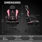 Gaming Chair with Massage and Packet Spring Cushion,Ergonomic Gamer Chairs for Adults with Footrest 300lbs,High Back Gamer Leather Chair with Headrest and Lumbar Support - Image 4