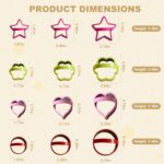 12-Piece Stainless Steel Cookie Cutter Set with Handles - Heart, Flower, Round, Five Star Shapes - Fruit Vegetable, Small Stainless Steel Biscuit Mold for Baking (Multicolor) - Image 3