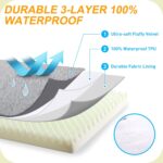 KSIIA Orthopedic Dog Bed Waterproof Dog beds for Extra Large Dogs Deluxe Plush Washable mat with Egg Crate Foam & Removable Cover, 53 x 36 Inch, Gray - Image 6