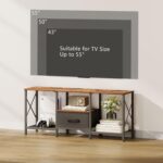 JARHETUN TV Stand with Fabric Drawer, Entertainment Center for 50 55 Inch TV, Industrial TV Console Table with Open Storage Shelves for Living Room, Bedroom, Rustic Brown - Image 8