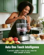 Food Processor, 4 Programs & Pulse,1000W Max Power,12 Cups Total Volume for Slicing, Mincing, Dicing, Shredding, Puree, Dough and Vegetable Chopper Clean Bowl Scraper, Stainless Steel - Image 7