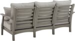 Signature Design by Ashley Visola Outdoor Patio Sofa with All-Weather Cushion and 2 Throw Pillows, Cleanable Performance Fabric, 19.88" Seat Height, Gray - Image 10