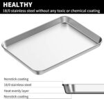 Baking Sheet Set of 2, Bastwe 18 inch Commercial Grade Stainless Steel Baking Pan, Professional Bakeware Oven Tray, Healthy & Non-toxic, Rust Free & Mirror Finish, Easy Clean & Dishwasher Safe - Image 4