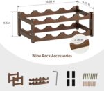 Wine Rack |Open & 2-Tier Bamboo Wine Holder| Freestanding Floor & Countertop Wine Display-Space-Saving Wooden Wine Storage Shelf for Kitchen, Cabinets,Bar & Dining Room(1, 2-Tiers) - Image 4