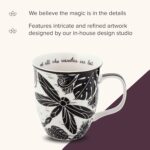 Karma Gifts 14 oz Black and White Boho Mug Dragonfly - Cute Coffee and Tea Mug - Ceramic Coffee Mugs for Women and Men - Image 5