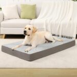 KSIIA Orthopedic Dog Bed Waterproof Dog beds for Extra Large Dogs Deluxe Plush Washable mat with Egg Crate Foam & Removable Cover, 53 x 36 Inch, Gray - Image 2
