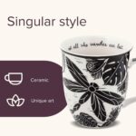 Karma Gifts 14 oz Black and White Boho Mug Dragonfly - Cute Coffee and Tea Mug - Ceramic Coffee Mugs for Women and Men - Image 4