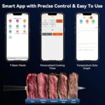 Smart Wireless Meat Thermometer Digital, 2 Probes, Advanced Bluetooth Food Thermometer for Cooking, IP67, Real-Time Monitoring & Smart Alerts with APP for BBQ, Grill, Oven, Smoker, Kitchen Gifts - Image 7