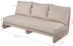 Christopher Knight Home Poppy Acacia Wood Outdoor 3 Seater Sofa with Cushion, Wooden Patio Sofa Couch with Cushion, Comfy Armless Cloud Sofa Couch, Patio Furniture Sofa Set, Antique Grey+Grey - Image 3