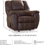Signature Design by Ashley McGann Modern Faux Leather Manual Pull Rocker Recliner, Brown - Image 4