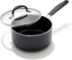 OXO 1.6QT Non-Stick Every Day Sauce Pan with Glass Lid, BPA-Free Comfort Grip Silicone Handle, Dishwasher & Oven Safe, PFAS-Free Ceramic Skillets, Sauce & Soup Chef Pot, Drip-Free, Black - Image 2