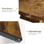 GarveeHome 47-Inch Round Large Dining Table, Wooden Kitchen Table Set for 4 to 6, Farmhouse Dinner Table with Wooden Top and Legs for Home Dining Room or Living Room - Rustic Brown(Only Table) - Image 8