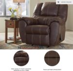 Signature Design by Ashley McGann Modern Faux Leather Manual Pull Rocker Recliner, Brown - Image 5