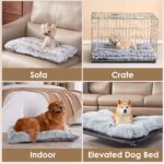 EHEYCIGA Fluffy Dog Crate Bed for Medium Dogs, Plush Faux Fur Crate Pad, Calming Anti Anxiety Medium Dog Bed, Washable Soft Warm Crate Mat with Non-Slip Bottom - Image 7