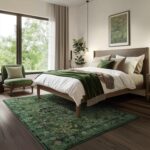 Vintage Dark Green Area Rugs 5x7 for Living Room, Tranditional Distressed Medallion Printed Low Pile Thin Rugs for Bedroom, Non Slip Washable Carpet Rugs for Dining Room/Kitchen/Home Office - Image 5