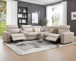 AMERLIFE Power Recliner Sectional Sofa with Storage/USB Port, Leather Recliner Sofa with Adjustable Headrest, Reclining Sectional Couches with Console and Cup Holder for Living Room (Beige Brown) - Image 5