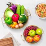 Gold Strainer for Kitchen, 3QT, Stainless Steel Colander with Handle for Fruits Vegetables Cooking Food, Dishwasher Safe - Image 3