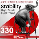 HBTower 4 Step Ladder, Step Stool Foldable with Wide Anti-Slip Pedal, Sturdy Steel Ladders for Home Adults Kitchen - Image 4