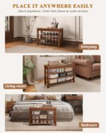 IUNVR Shoe Rack Bench Seat Rubberwood 3-Tier Wooden Storage Bench 550lbs Compact Mid-Century Modern Design for Entryway, Hallway, Closet, Front Door Entrance, Foyer - Image 9