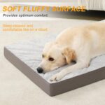 KSIIA Orthopedic Dog Bed Waterproof Dog beds for Extra Large Dogs Deluxe Plush Washable mat with Egg Crate Foam & Removable Cover, 53 x 36 Inch, Gray - Image 4