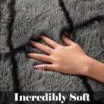 ONASAR Area Rugs for Bedroom Living Room, Fluffy 4x6 Grey and Black Bedside Rug for Nursery Kids Teen Dorm, Soft Shaggy Geometric Plush Fuzzy Indoor Floor Carpet for Home Decor Aesthetic - Image 3