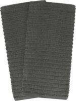 Ritz Royale Collection 100% Combed Terry Cotton, Highly Absorbent, Oversized Kitchen Towel Set, 28" x 18", 2-Pack, Solid, Graphite - Image 3