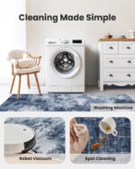 AMADA HOMEFURNISHING 8x10 Area Rugs for Living Room, Modern Washable Rug with Non-Slip Backing & Low Pile, Large Rug with Abstract Print Pattern for Bedroom, Dinning Room,Home Office, Dark Blue - Image 7