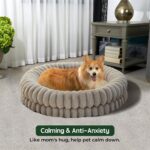 BALANCE Luxury Donut Dog Bed, 36 Inches Round Dog Beds Large Sized Dogs Washable, Orthopedic Calming Dogs Bed for Pets with Anti-Slip Bottom, Oatmeal - Image 4