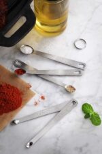 New Star Foodservice 42924 Stainless Steel Mini Measuring Spoons Set, 5-Piece Small Metal Measuring Spoon Set for Spices, Baking, Cooking, Dash, Pinch, Smidgen, Drop, Tad, Silver - Image 6