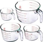 Le’raze Glass Measuring Cups Set of 4 – Heat-Resistant, Easy-Read Measurements, Ergonomic Handle & Pour Spout, Dishwasher Safe, Kitchen Bakeware Liquid Batter Mixing Bowls (1 cup, 2 cup, 4 cup, 8 Cup) - Image 2