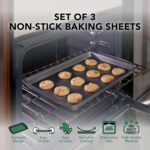Nifty Cookie & Baking Sheets (Set of 3) – Non-Stick Coated Steel, Dishwasher Safe, Oven Safe up to 450 Degrees, includes Large/Med/Small Pans - Image 6