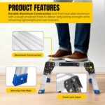 MaxWorks Folding Aluminum Work Platform and Step Stool 350 lb Capacity Lightweight Portable Step with Carry Handle for Garage Home and Jobsite Use (80773) - Image 5
