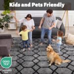 ONASAR Area Rugs for Bedroom Living Room, Fluffy 4x6 Grey and Black Bedside Rug for Nursery Kids Teen Dorm, Soft Shaggy Geometric Plush Fuzzy Indoor Floor Carpet for Home Decor Aesthetic - Image 5
