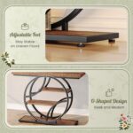 Huuger Modern Console Table, 41.3 Inch Sofa Table with Artistic Curved Metal Frame, Narrow Entryway Table for Hallway, Living Room, Behind Couch, Rustic Brown - Image 8