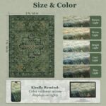 Vintage Dark Green Area Rugs 5x7 for Living Room, Tranditional Distressed Medallion Printed Low Pile Thin Rugs for Bedroom, Non Slip Washable Carpet Rugs for Dining Room/Kitchen/Home Office - Image 3