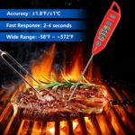 BOMATA 2 Pack Waterproof IPX7 Meat Thermometer Instant Read Food Thermometer with Long Probe for Water, Liquid, Kitchen Cooking, Grill,BBQ ! T101 X 2 Pcs (Black & Red)… - Image 4