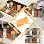 6-Pack Square Glass Spice Jars with Labels (4oz) | Spice Containers with Black Lids | Includes 60 Labels, Metal Funnel, Extra Shaker Lids & Stirring Stick for Kitchen Seasoning Organization - Image 7