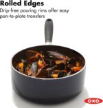 OXO 1.6QT Non-Stick Every Day Sauce Pan with Glass Lid, BPA-Free Comfort Grip Silicone Handle, Dishwasher & Oven Safe, PFAS-Free Ceramic Skillets, Sauce & Soup Chef Pot, Drip-Free, Black - Image 6