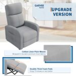 Garvee Recliner Chair for Adults, Lazy Reclining Chair Ergonomic Adjustable Single Sofa Enhanced with Side Pocket, Tall Back, Wide Arms & Padded Seat, Home Theater Seating for Living Room - Image 7
