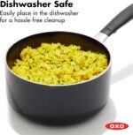 OXO 1.6QT Non-Stick Every Day Sauce Pan with Glass Lid, BPA-Free Comfort Grip Silicone Handle, Dishwasher & Oven Safe, PFAS-Free Ceramic Skillets, Sauce & Soup Chef Pot, Drip-Free, Black - Image 8