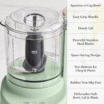 Martha Stewart 3 Cup Electric Food Chopper, Vegetable & Herb Mini Food Processor, 24oz BPA-Free Bowl, Stainless Steel Blades, Pour Spout, Dicing, Mincing, Chop & Puree, Dishwasher Safe, Honeydew - Image 11
