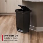 Rubbermaid Premier Series II Step-On Trash Can for Home and Kitchen, with Lid Lock and Slow Close, 12.4 Gallon, Charcoal, for Home/Kitchen/Garage/Apartment/Office - Image 6