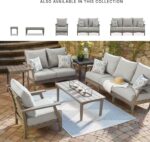 Signature Design by Ashley Visola Outdoor Patio Sofa with All-Weather Cushion and 2 Throw Pillows, Cleanable Performance Fabric, 19.88" Seat Height, Gray - Image 6