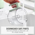 Martha Stewart 3 Cup Electric Food Chopper, Vegetable & Herb Mini Food Processor, 24oz BPA-Free Bowl, Stainless Steel Blades, Pour Spout, Dicing, Mincing, Chop & Puree, Dishwasher Safe, Honeydew - Image 10